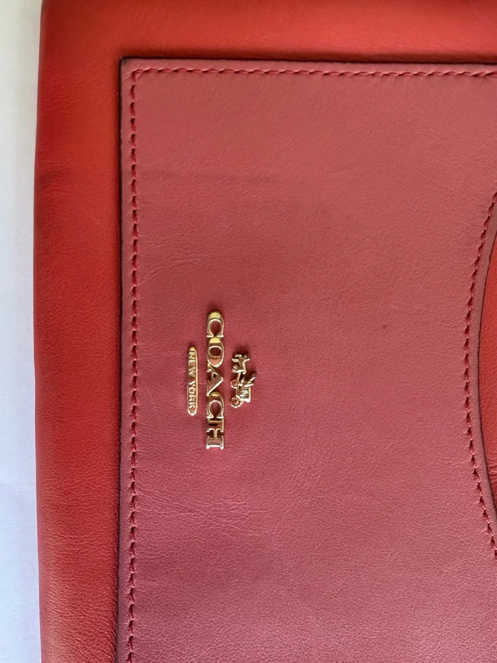 Coach  orange Leather Wristlet Card Case